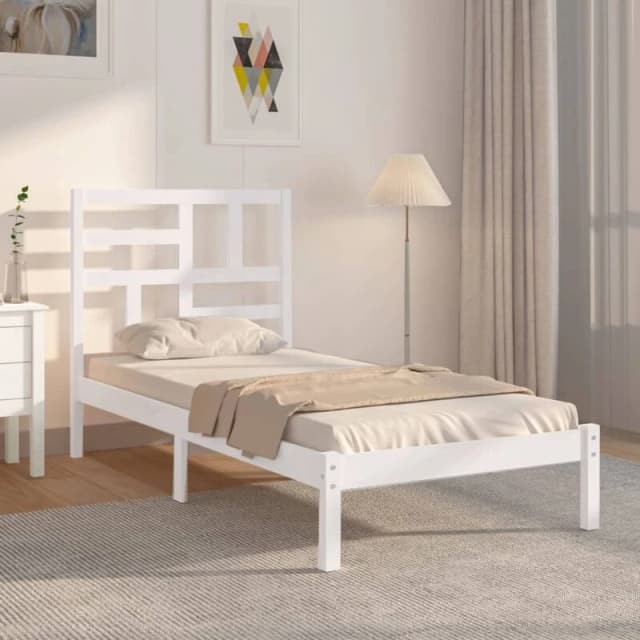 VIDAXL Bed Frame without Mattress White Solid Wood 75x190cm Small Single vidaXL 8720287046530
