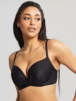 Panache Moulded Plunge Bikini Top - Black, Size 30D, Women