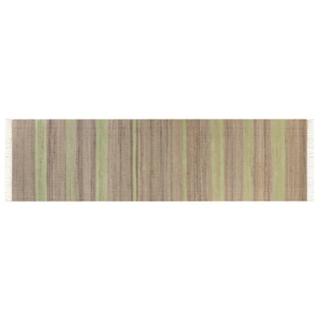 Beliani Rug Talpur Light Green 80 X 300 Cm Jute