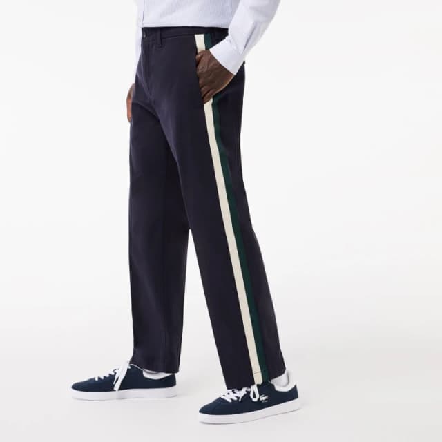 Lacoste Mens Straight Fit Contrast Stripe Chinos Abysm male 50W R