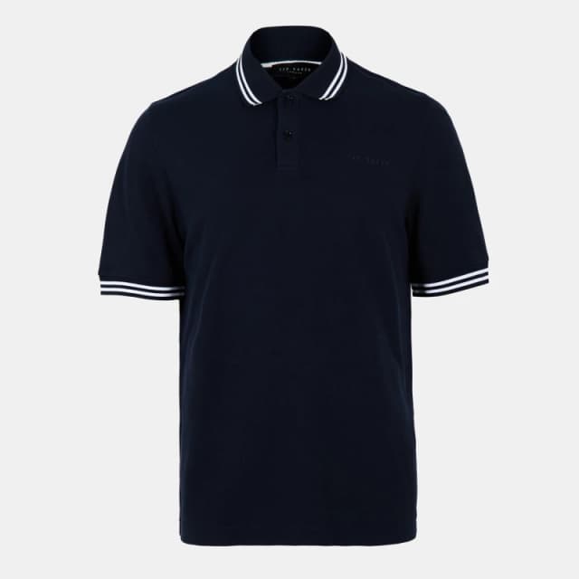 Ted Baker Striped Trim Polo Shirt - Blue Blue S
