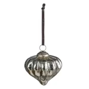 Crossland Grove Perry Asstd Fluted Baubles Ant Silver (6pk) 90mm