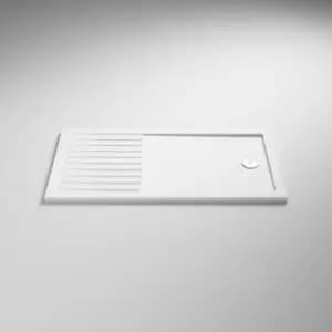 Rectangular Walk-In Shower Tray 1400mm x 800mm - White - Nuie