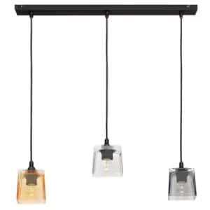 Santos Straight Bar Pendant Ceiling Light Black, Transparent, Amber, Smokey 60cm
