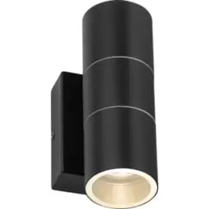 Knightsbridge - GU10 Up and Down Wall Light with Photocell Sensor - Black 230V IP54 2x20W