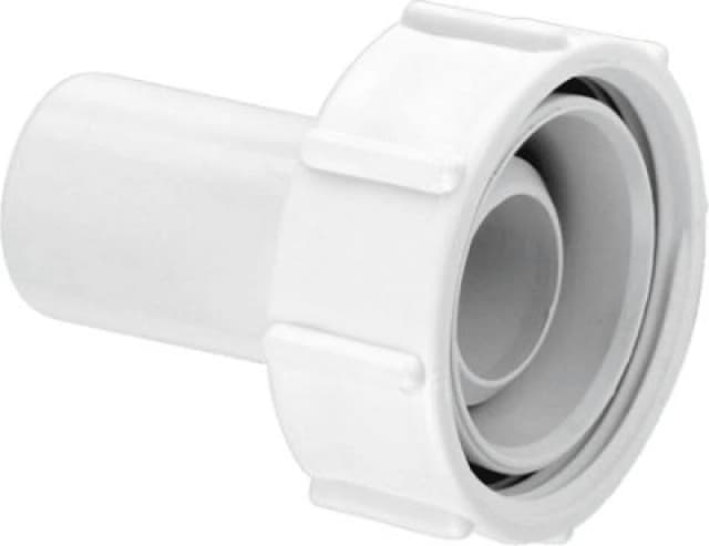 McAlpine R11 Straight Connector 1.5" loose nut x connection for 19/23mm pipe White