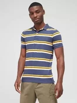 Superdry Vintage Stripe Polo Shirt - Navy Size XL Men