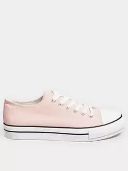Yours Yours Wide Fit Canvas Flatform Pink, Size 5, Women