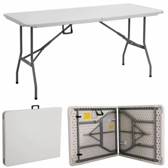 Gr8 Garden Foldable Camping Table 6ft White