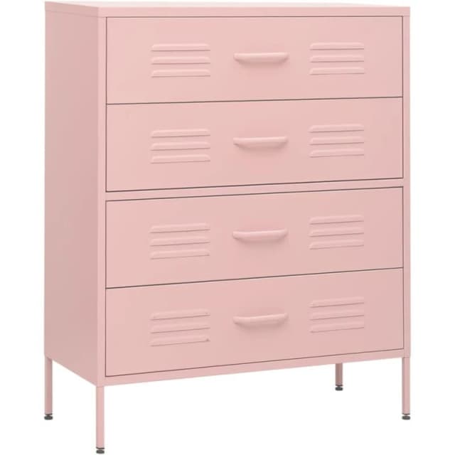 VIDAXL Chest of Drawers Pink 80x35x101.5cm Steel Vidaxl 8720286565148
