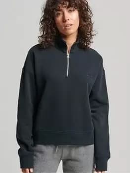 Superdry Vintage Logo Emb Crew Sweatshirt -navy, Blue, Size 10, Women