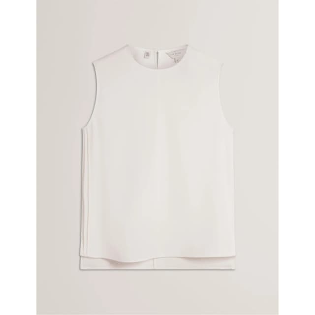 Ted Baker Womens Woven Sleeveless Shirt Ivory female 8 (XS)