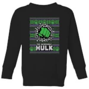 Marvel Hulk Punch Kids Christmas Sweatshirt - Black - 11-12 Years