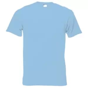 Mens Short Sleeve Casual T-Shirt (Large) (Light Blue)