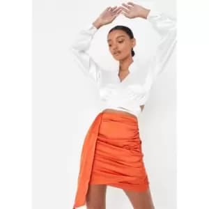 Missguided Gathered Drape Mini Skirt - Orange