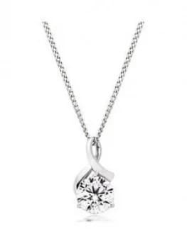 Beaverbrooks 9Ct White Gold Cubic Zirconia Pendant