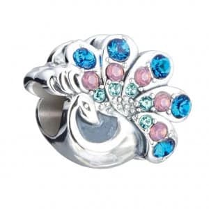 Chamilia Beautiful Peacock Charm with Crystal