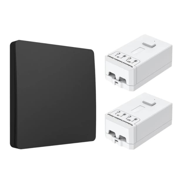 ENER-J 2 Gang Wireless Kinetic Switch Kit with 2 500W RF Receivers in Black Unisex