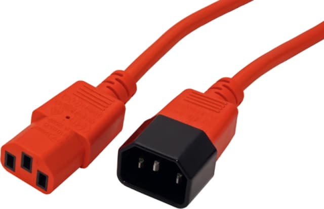 ROLINE 19.08.1525 power cable Red 0.8 m C14 coupler C13 coupler