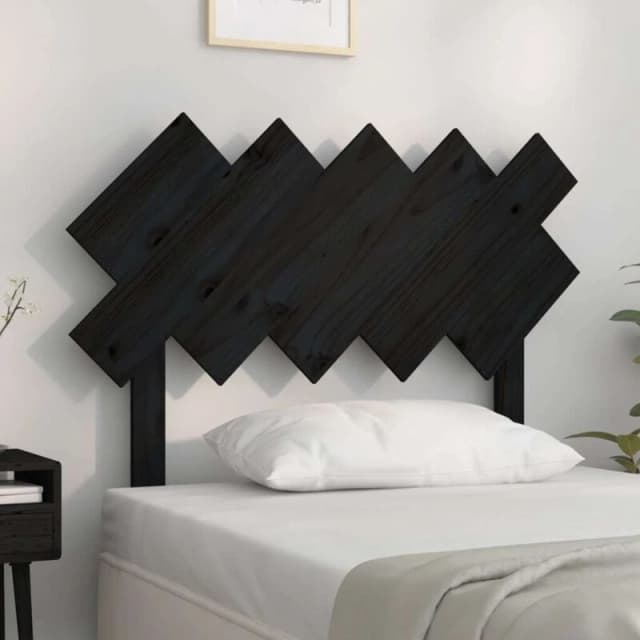 Vidaxl Bed Headboard Black 104X3X80.5cm Solid Wood Pine, Black 819209