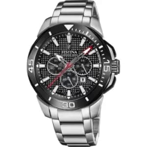 Festina F20641-4 Mens Black Chrono Bike Steel Bracelet Wristwatc