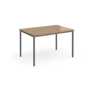 Flexi 25 rectangular table with graphite frame 1200mm x 800mm - oak
