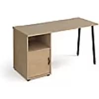 Rectangular A-frame Kendal Oak Desk/DoorWood/Metal A-frame Legs Charcoal Sparta 1400 x 600 x 730mm