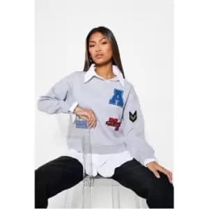 I Saw It First Shirt And Badge Sweatshirt Set - Grey