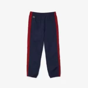 Lacoste Kids Contrast Band Taffeta Trackpants Size 12 yrs Navy Blue / Bordeaux