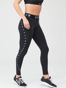 Under Armour Favorite Graphic Legging - Black/White, Size L, Women