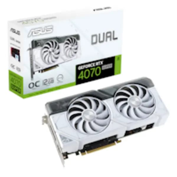 Asus GeForce RTX 4070 SUPER Dual OC White 12GB GDDR6X PCI-Express Graphics Card