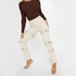 I Saw It First Belted Straight Leg Utility Trousers - Brown