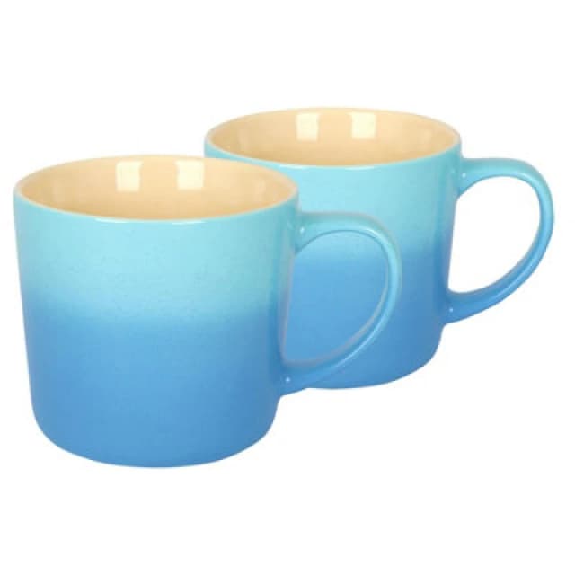 Argon Tableware New Bone China Ombre Mugs - 330Ml - Blue - Pack Of 2