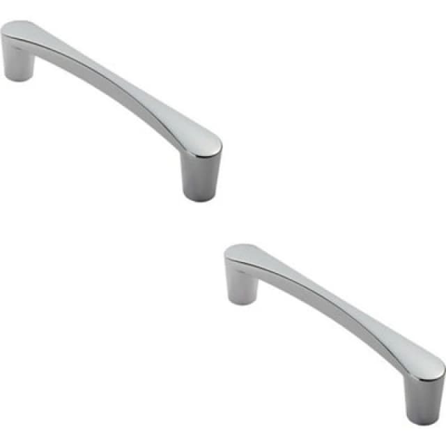 Loops 2x Curved D Shape Pull Handle 146 x 18.5mm 128mm Fixing Centres Polished Chrome Multi unisex