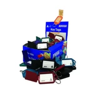 Kevron Recycled Plastic Key Tags Assorted Colours 56x30mm (Pack of 100) K5ACR100