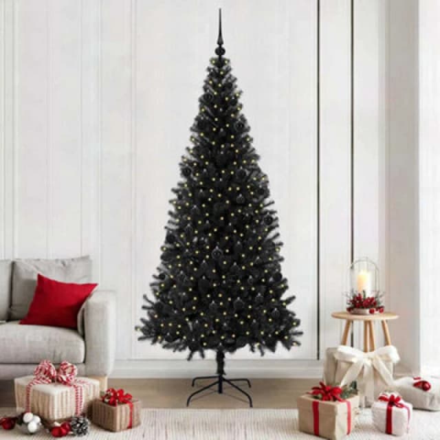 Vidaxl Christmas Tree With 300 Leds With Stand Black 210 Cm Pvc