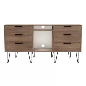 Hirato Ready Assembled 6 Drawer TV Unit Carini Walnut
