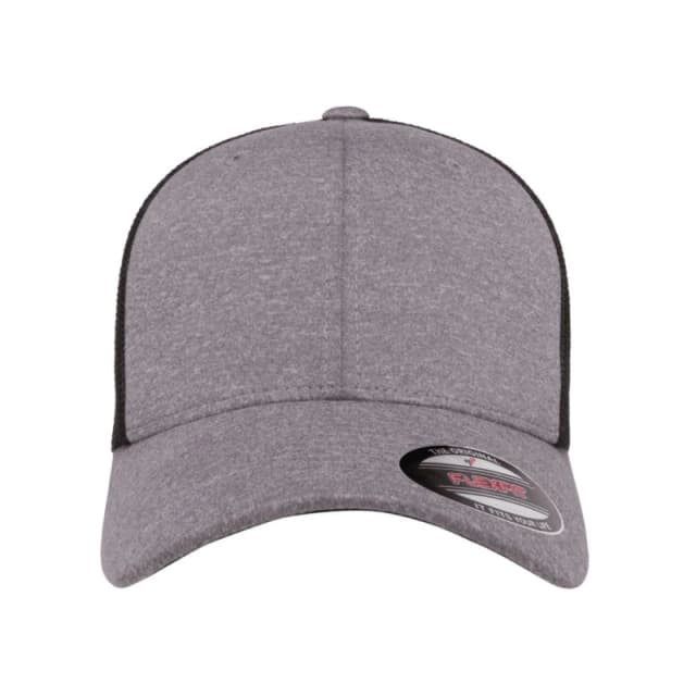 Flexfit by Yupoong Mens Melange Mesh Trucker Cap in Mid Grey Mid Grey Male One Size