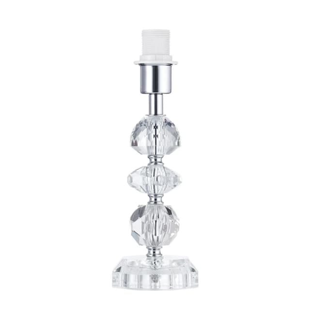 Happy Homewares Modern Chic Clear K9 Crystal Glass Table Lamp with Metal Base with Faceted Moulds Clear Unisex