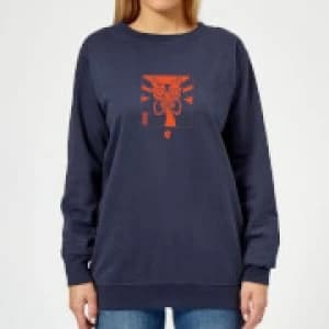 Samurai Jack Aku Kanji Womens Sweatshirt - Navy - L