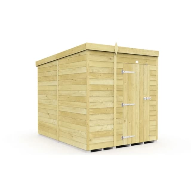 Buttercup Farm 6 x 8 Feet Pent Shed - Single Door W/O Windows - L231 x W185 x H201cm in Brown Brown Unisex