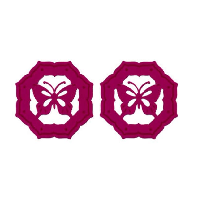 Premier Housewares Felt Place Settings Hot Pink Butterfly Hexagonal Placemats Pink