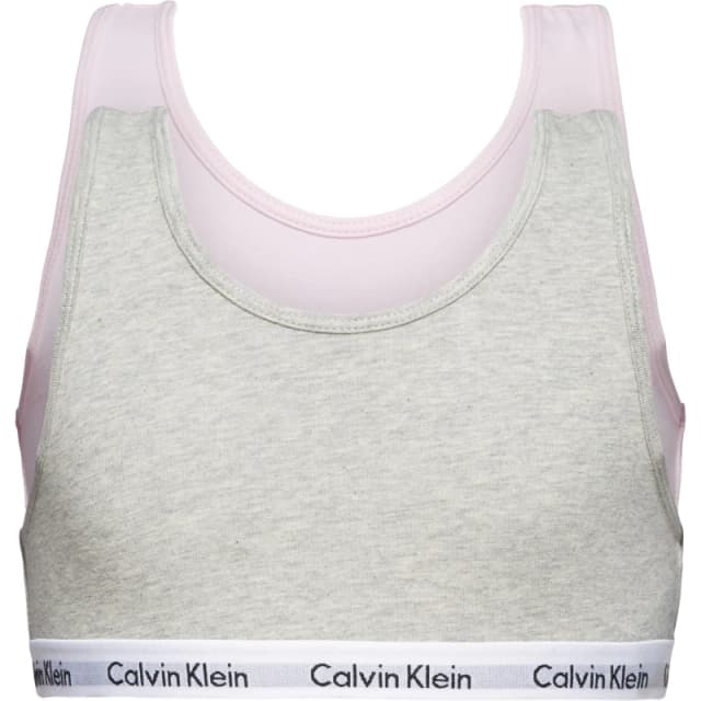 Calvin Klein 2 Pack Bralets - Grey Grey 11 - 12 Years