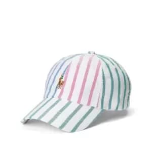 Polo Player Cotton Cap in Striped Print