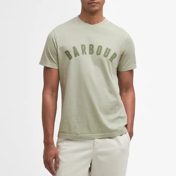 Barbour Heritage Terra Dye Logo-Print Cotton-Jersey T-Shirt - S Green Tops male MTS1314AQ52 S