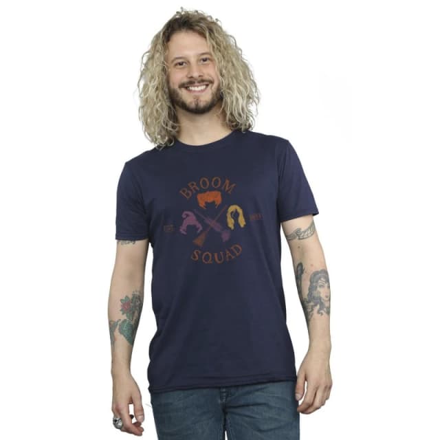 Disney Men Hocus Pocus Broom Squad 93 T-Shirt in Navy Size: Small Navy S Male 5063153144156