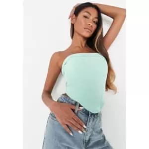 Missguided Curve Hem Corset Top - Green