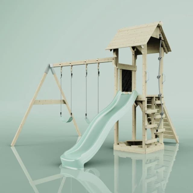 OutdoorToys PolarPlay Tower Kids Wooden Climbing Frame - Swing Kari Sage in Beige Beige Unisex