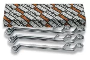 Beta Tools 90 AS 8pc Imperial Double End Bi-Hex Deep Offset Ring Spanner Set