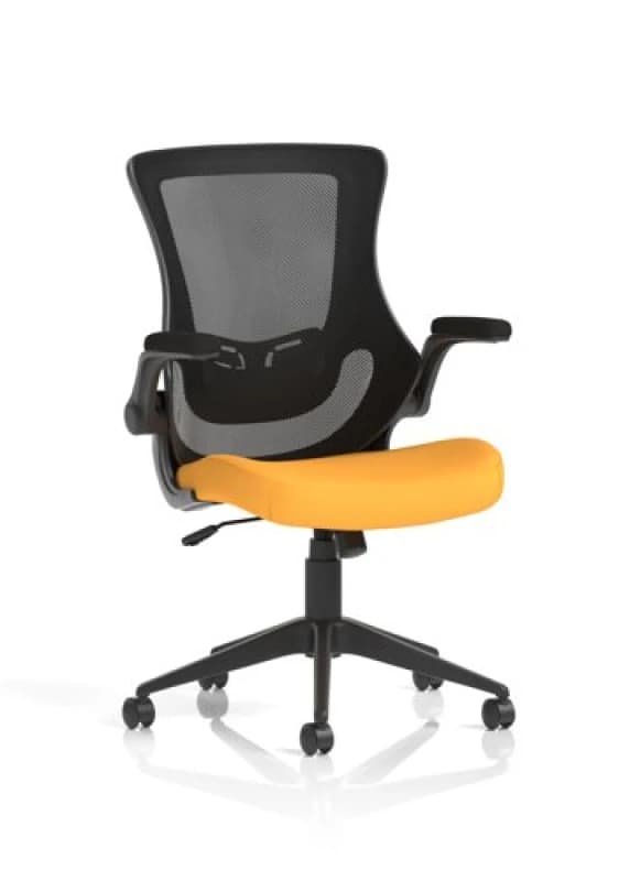 Orbit Orbit Black Mesh Back Chair Bespoke Colour Seat Senna Yellow KCUP2141